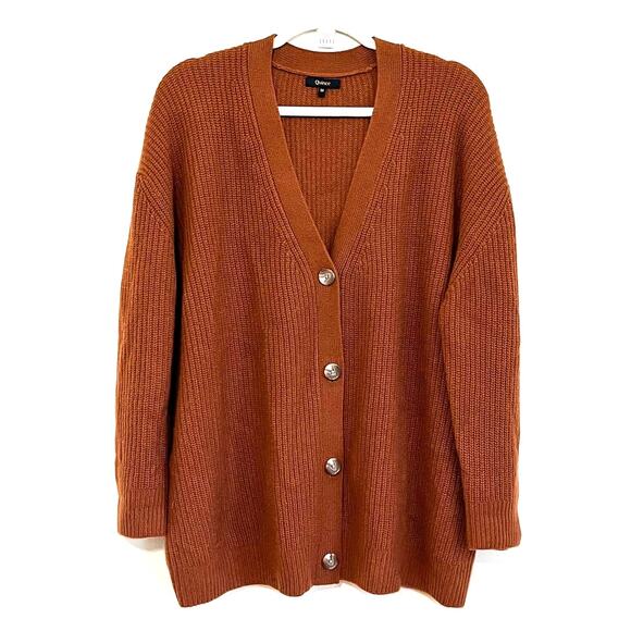 Quince Mongolian Cashmere Boyfriend Cardigan Sweater Medium Brown Oversized - Picture 2 of 6